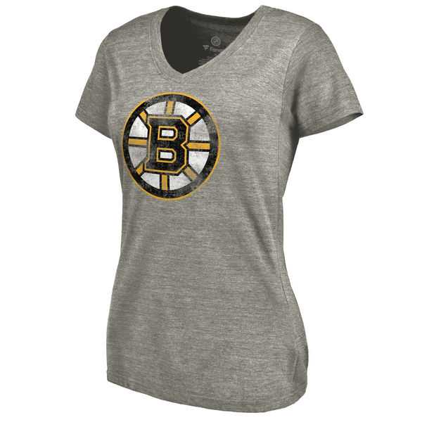 Women's Boston Bruins Distressed Team Logo Tri Blend V Neck T-Shirt Ash FengYun,We sell and wholesale Women's Boston Bruins Distressed Team Logo Tri Blend V Neck T-Shirt Ash FengYun on line form chian!